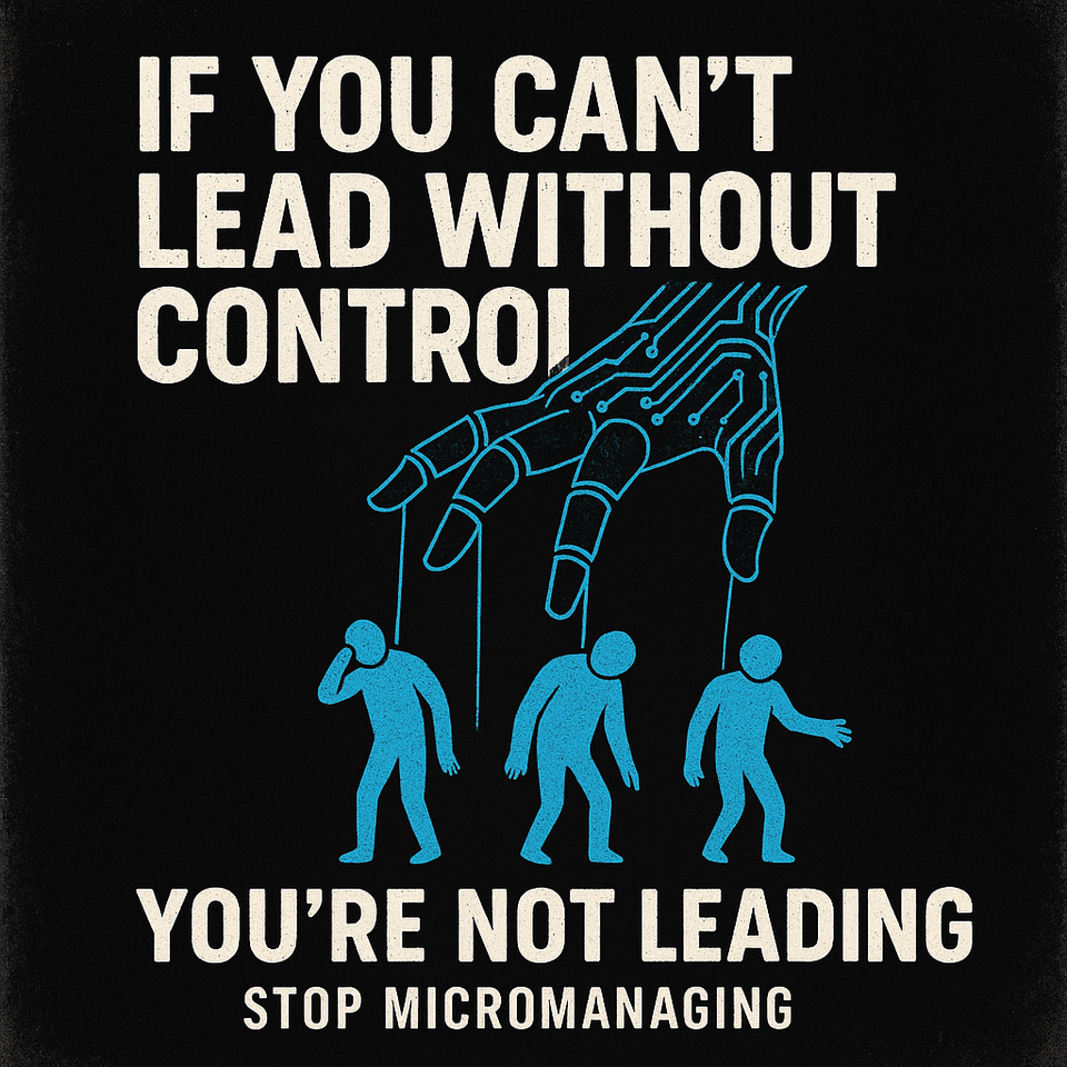 If you can't lead without control, you're not leading. Stop micromanaging.